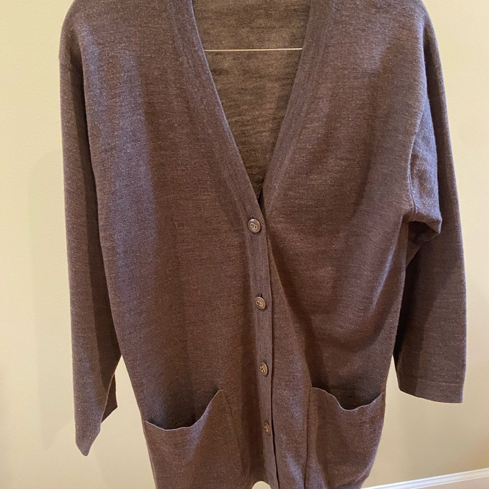 Christian Dior Chocolate Knit Cardigan